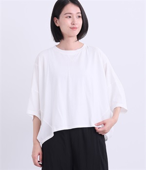 布帛切替タックプルオーバー(オフホワイト-ONESIZE)