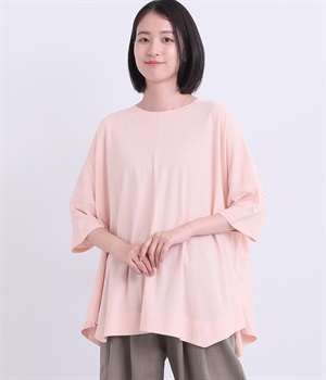 コットン天竺リブスクエアヘムプルオーバー(ライトピンク-ONESIZE)