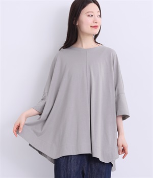 コットン天竺リブスクエアヘムプルオーバー(グレー-ONESIZE)