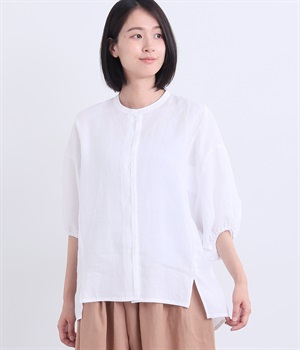 リネン切替ドルマンブラウス(オフホワイト-ONESIZE)