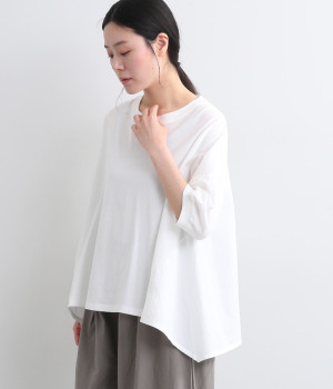 コットン布帛切替フレアプルオーバー(オフホワイト-ONESIZE)