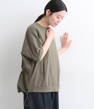 コットン背面タックギャザープルオーバー(グレージュ-ONESIZE)