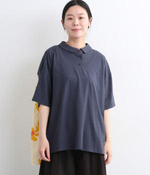 フラワープリント天竺裾背面布帛切替プルオーバー(オートミール-ONESIZE)