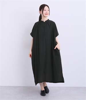 コットンボイルボックスワンピース(ブラック-ONESIZE)