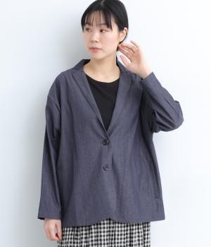 コットンナイロンテーラードジャケット(ネイビー-F)