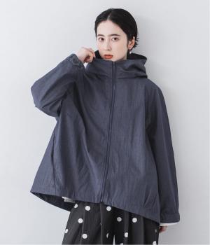 コットンナイロンフードジップブルゾン(ネイビー-F)