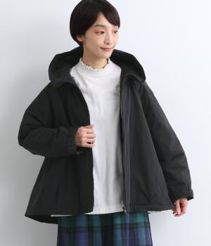 コットンナイロン中綿ZIPフードブルゾン(ブラック-F)