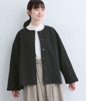 コットンピーチ起毛加工ジャケット(ブラック-F)