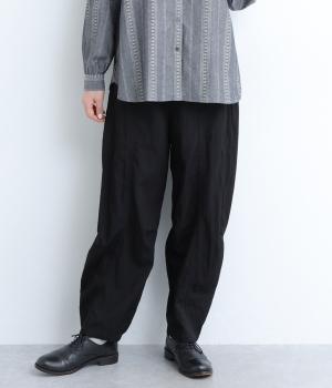 レーヨンナイロンツイル縦切替パンツ(ブラック-F)