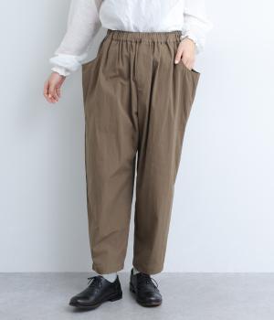 コットンナイロンラウンドポケットパンツ(ダークブラウン-F)