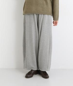 スラブメランジ裏毛裾タックイージーパンツ(トップグレイ-F)