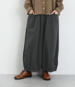 コットンレーヨン起毛ツイルバイオタックワイドパンツ(チャコール-F)