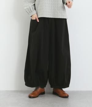 コットンレーヨン起毛ツイルバイオタックワイドパンツ(ブラック-F)
