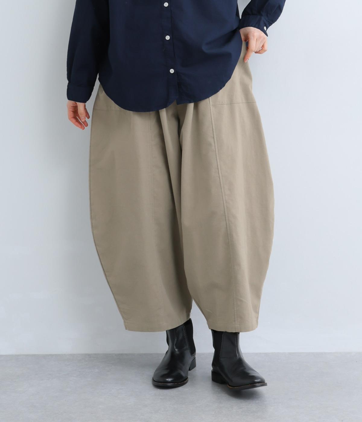 コットンツイルピーチ起毛ワイドパンツ(グレーベージュ-F)