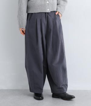 コットンピーチ起毛加工タックパンツ(ネイビー-F)