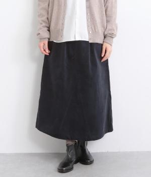 コーデュロイ切替スカート(ネイビー-F)