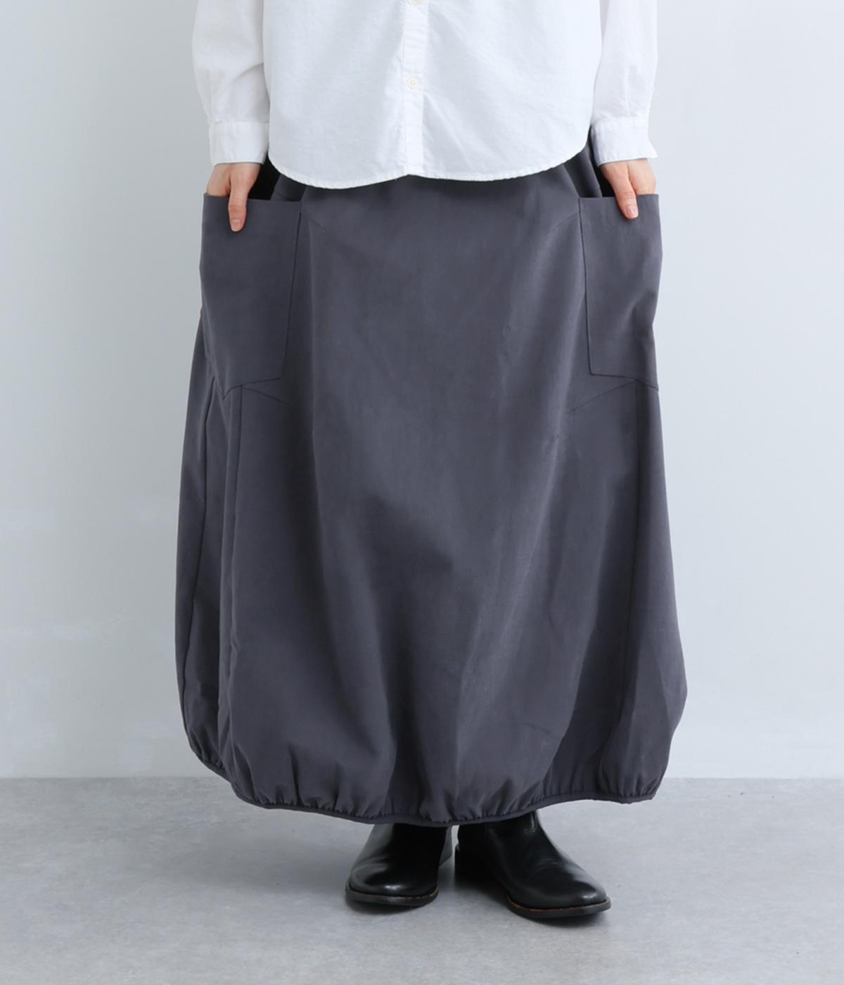 コットンピーチ起毛加工バルーンスカート(ネイビー-F)