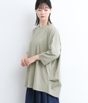 コットン天竺ボイル布帛切替背面タックプルオーバー(グレー-ONESIZE)