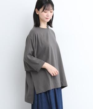 コットン天竺ラグランオーバーTシャツ(チャコール-ONESIZE)