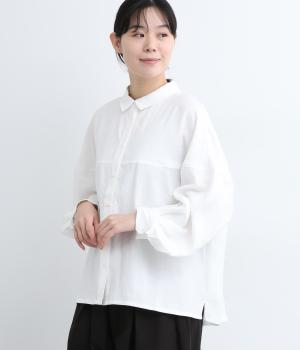 ポリレーヨンナイロンラウンド切替シャツ(オフホワイト-ONESIZE)