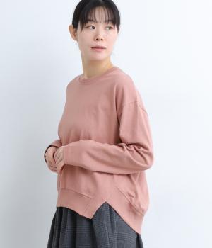 ベビーオンスコットンアシメ裾リブプルオーバー(ダークピンク-F)