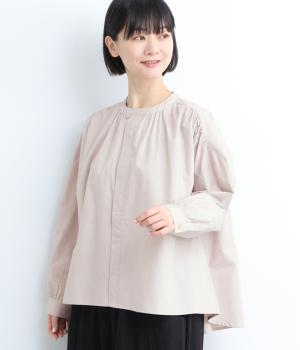 40コットンバイオ比翼ギャザーブラウス