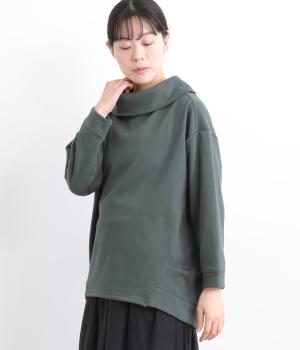 ベロア裏毛ロールネックチュニック