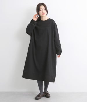 布帛切替ワンピース(ブラック-ONESIZE)