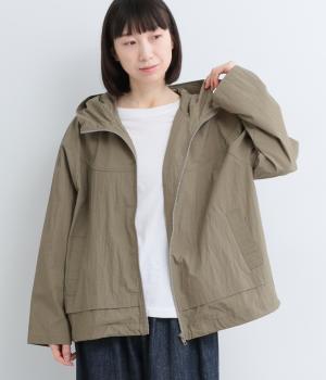 コットンナイロン　フード付きジャケット