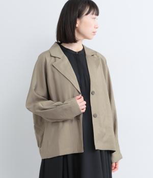 レーヨン混　テーラードジャケット(グレージュ-F)