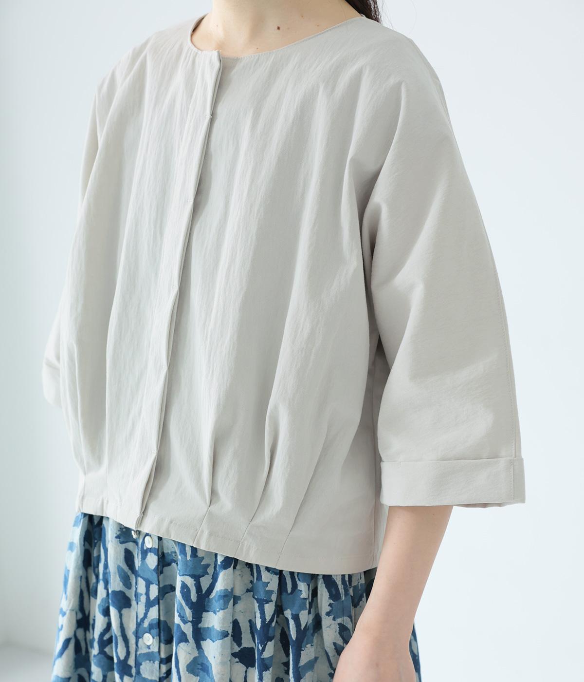 コットンナイロンツイルドルマン比翼ジャケット(ライトグレー-F)