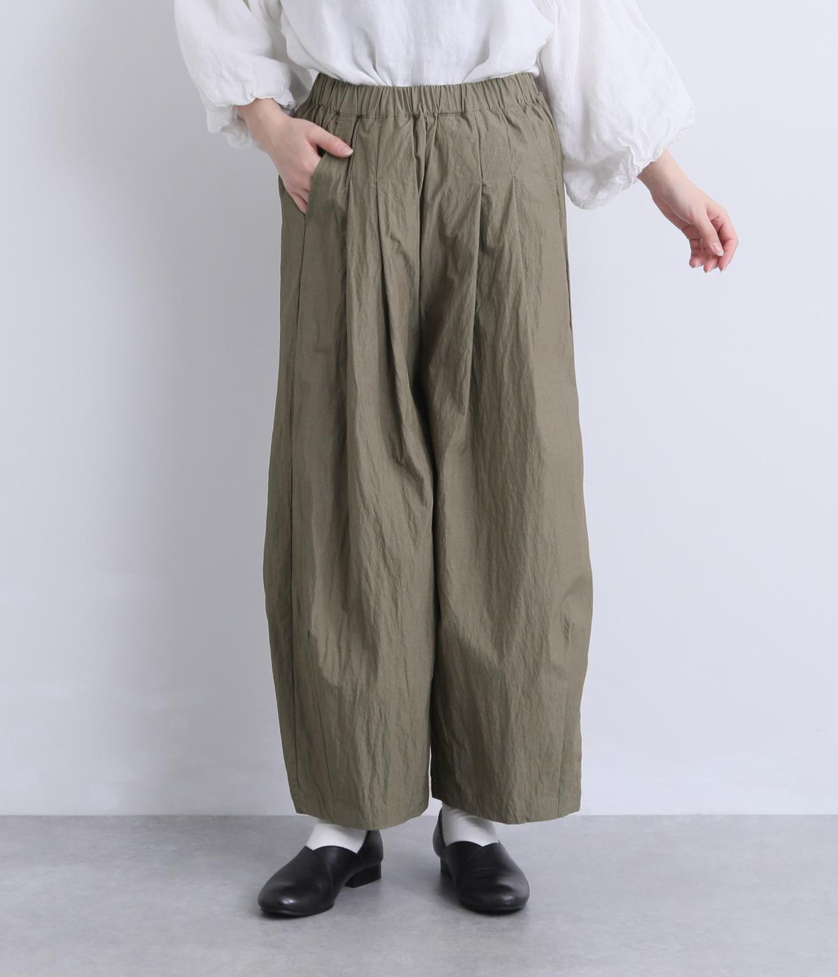 コットンナイロン　コクーンパンツ(グレージュ-F)