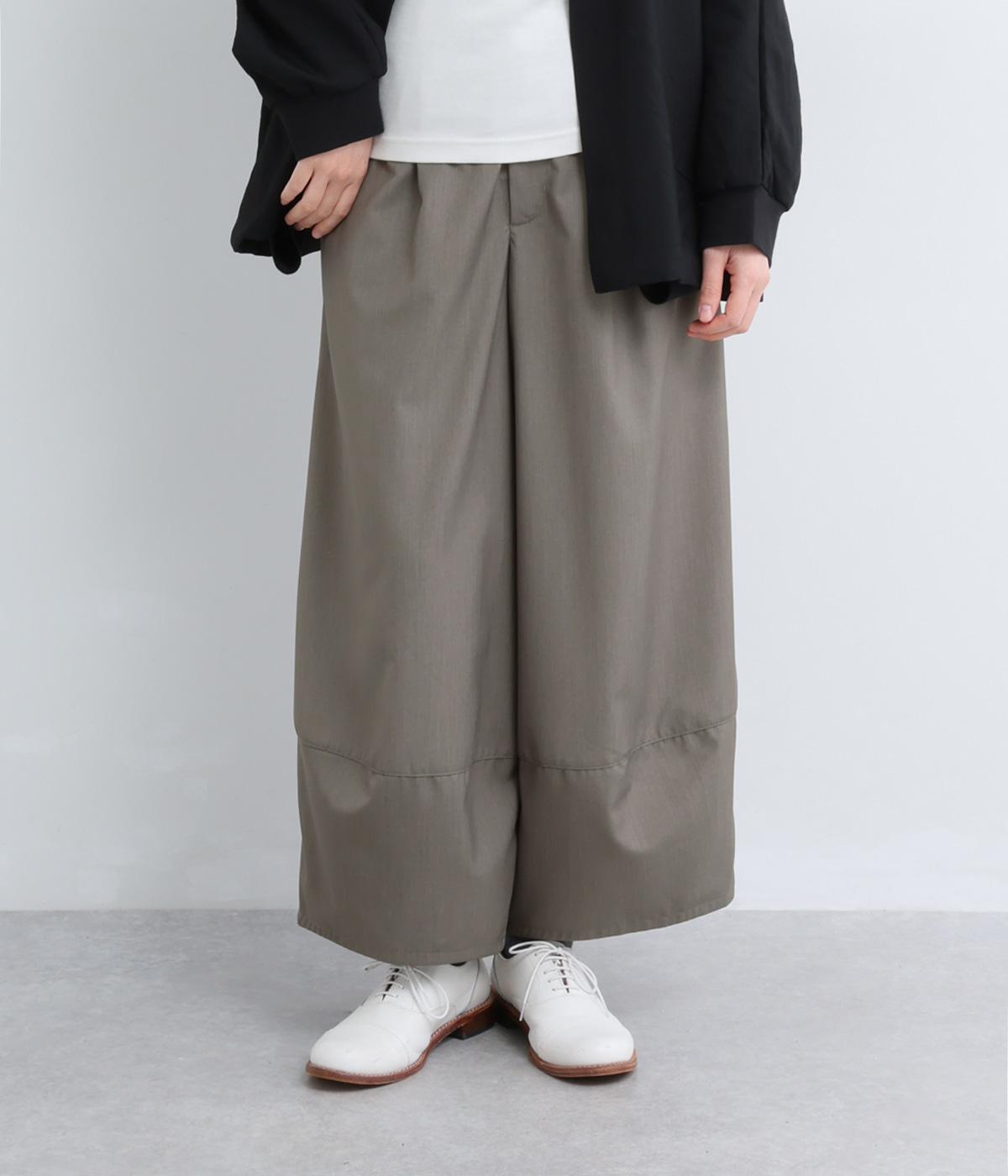 レーヨン混　ワイドコクーンパンツ(ベージュ-F)