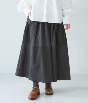 異素材切替　パネルギャザースカート