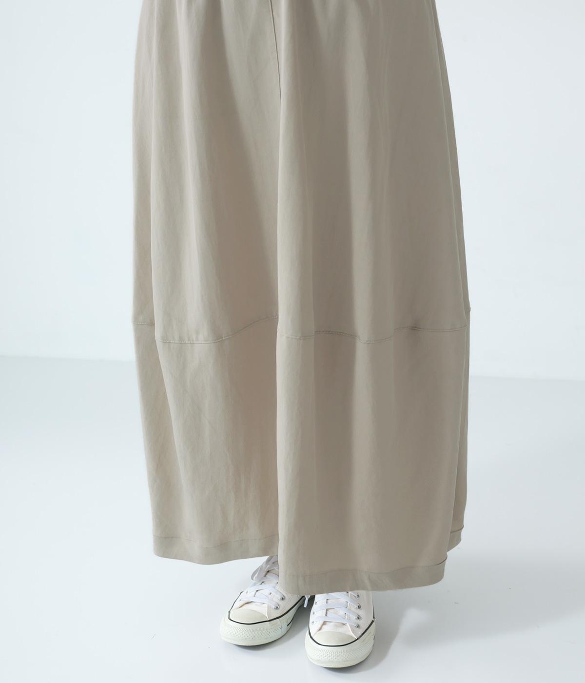 リヨセルキュプラナイロン切替コクーンスカート(グレーベージュ-F)