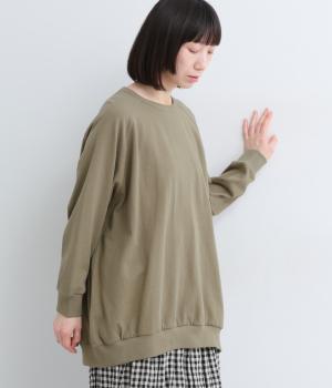 コットンリネン天竺　リブプルオーバー