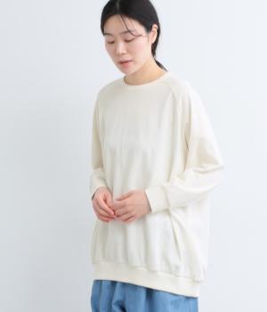 コットンリネン天竺　リブプルオーバー(オフホワイト-F)