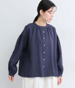 レーヨン混　袖ギャザーブラウス