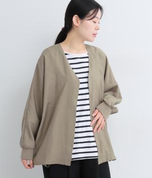 レーヨン混　ドルマンスリーブカーディガン(グレージュ-F)