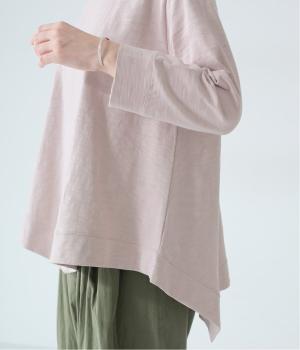 コットンスラブ度詰め天竺変形ヘムプルオーバー