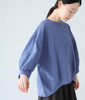 コットンスラブ度詰め天竺バルーン袖プルオーバー