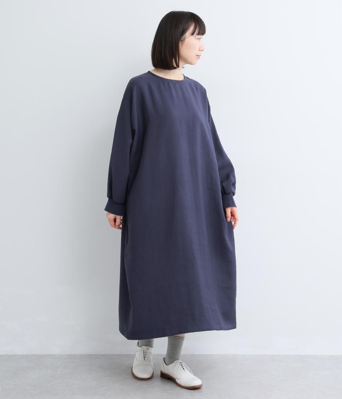 レーヨン混　コクーンワンピース(ネイビー-F)