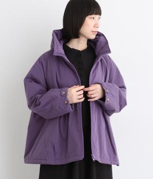 中綿フード風ZIPジャケット（パープル・F）