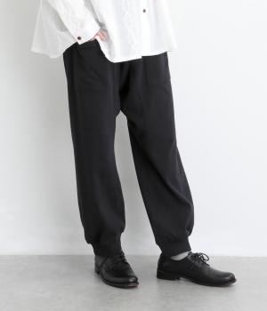 裾リブサルエルパンツ（ブラック・F）