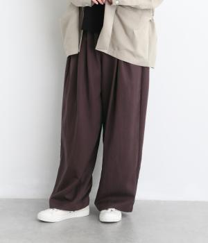 タックワイドパンツ（ブラウン・F）