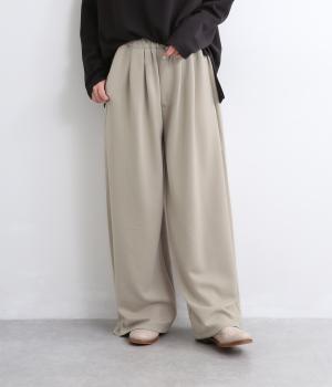 レーヨンポリスパン タックワイドパンツ