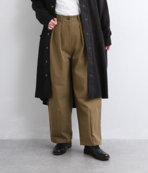コットンナイロン タックフルレングスパンツ