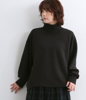 レーヨンポリスパン襟袖リブプルオーバー（ブラック・F）
