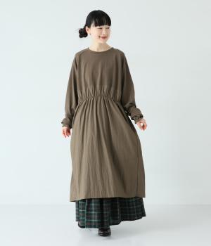 布帛切替ワンピース（カーキグリーン・F）