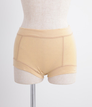 シンプルシリーズ深ばきショーツ(モカベージュ-L)